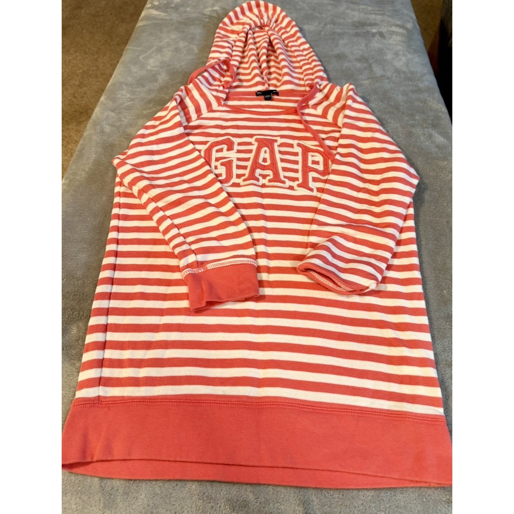 Gap Pink Striped Pullover Hoodie Size Small